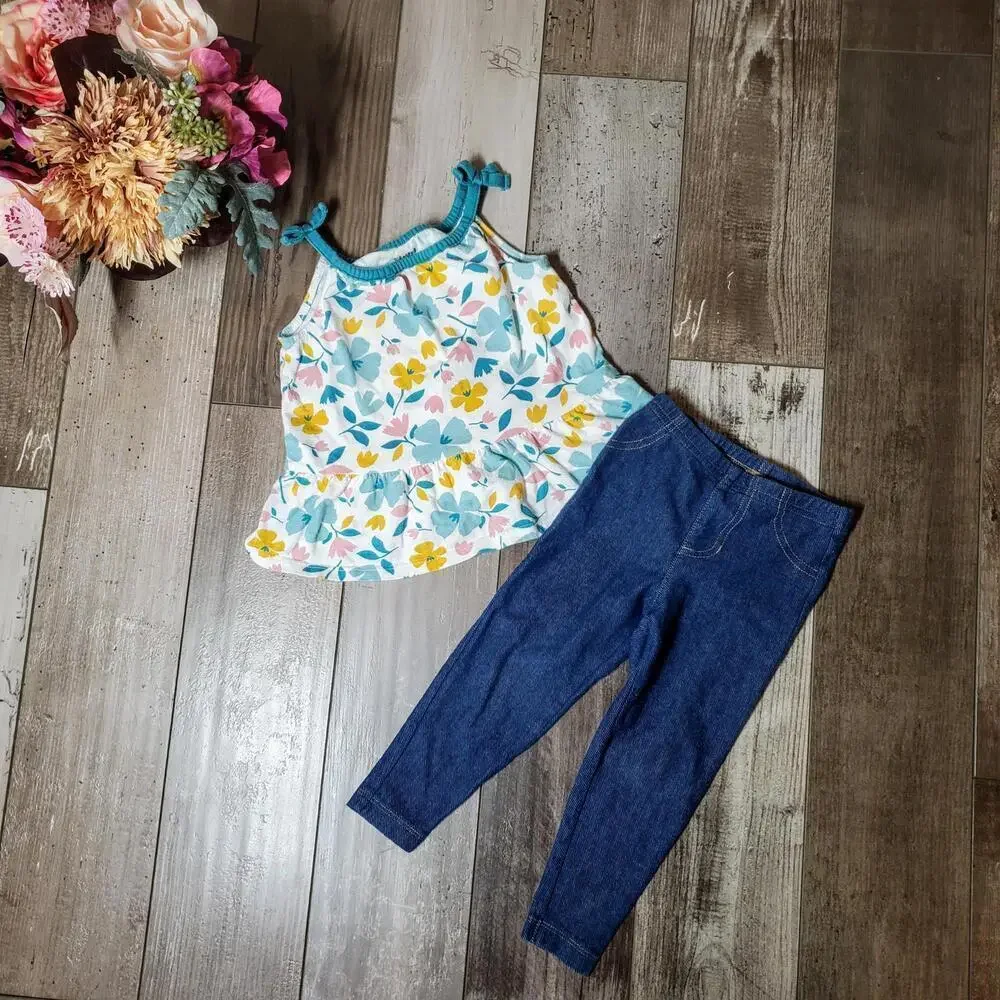 Carter's Toddler Girl Floral Casual Outfit Size 18 Months